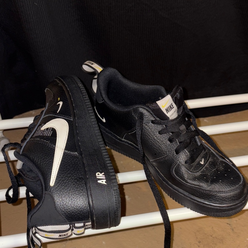 Nike Black and White Air Force Sneakers